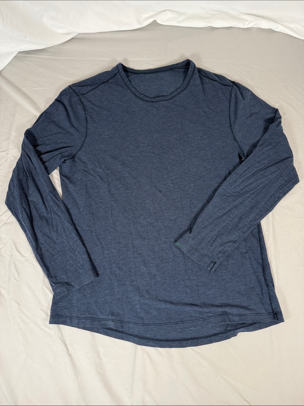 Lululemon Men's Long Sleeve Crew Neck Shirt - Navy - HOLES
